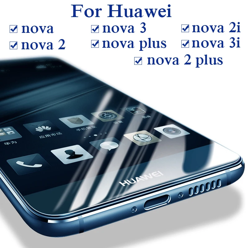 Protective case on the for huawei nova 2i glass cell phone cover 2 3 3i plus screen protector i protect huawai huaweii skin glas |