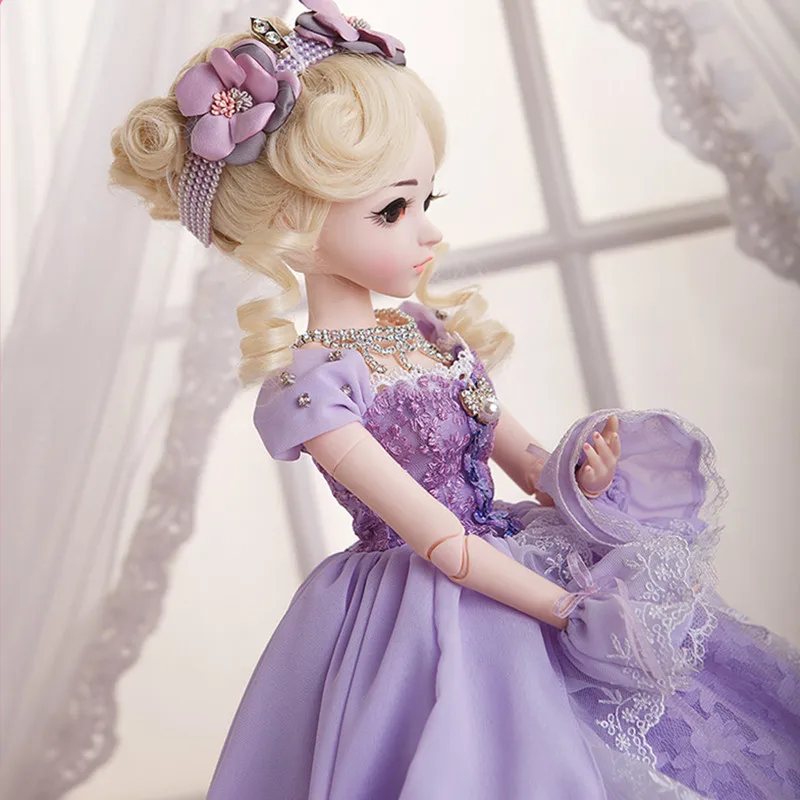 1/3 BJD кукла принцесса девочка Reborn с макси длинное платье парик обувь макияж 18
