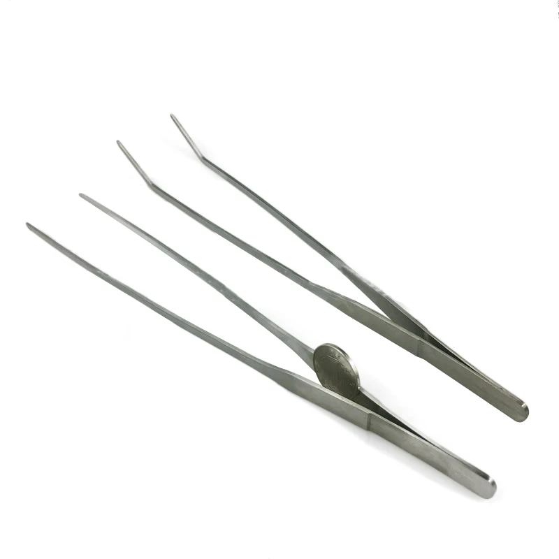 New Straight/Elbow Stainless Steel Tweezers Pliers Aquarium Tool Fish Tank Aquatic Plants Forceps Clip For Cleaning | Дом и сад