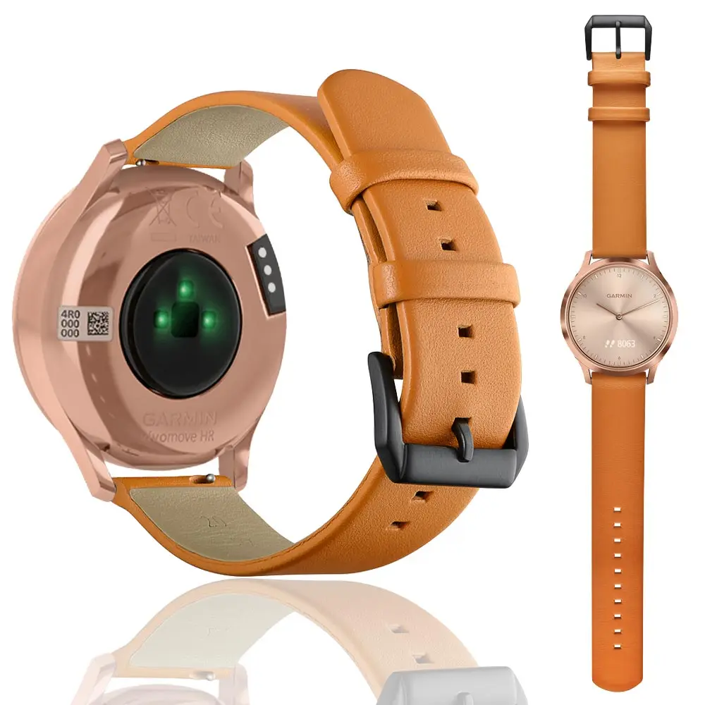 20 мм Классический ремешок для часов из искусственной кожи Garmin VIVOMOVE HR Smart Watch Band