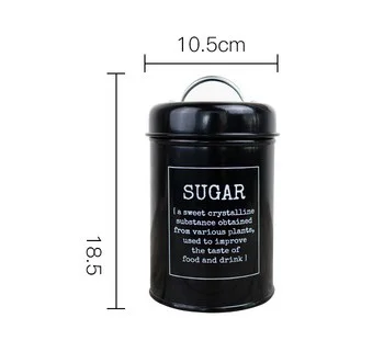 Black Sugar Металлическая красочная банка для хранения, Классическая Минималистичная Скандинавская настольная бутылка для хранения, Домашний Органайзер, контейнер для кофе, сахара, чая - Цвет: Black Sugar