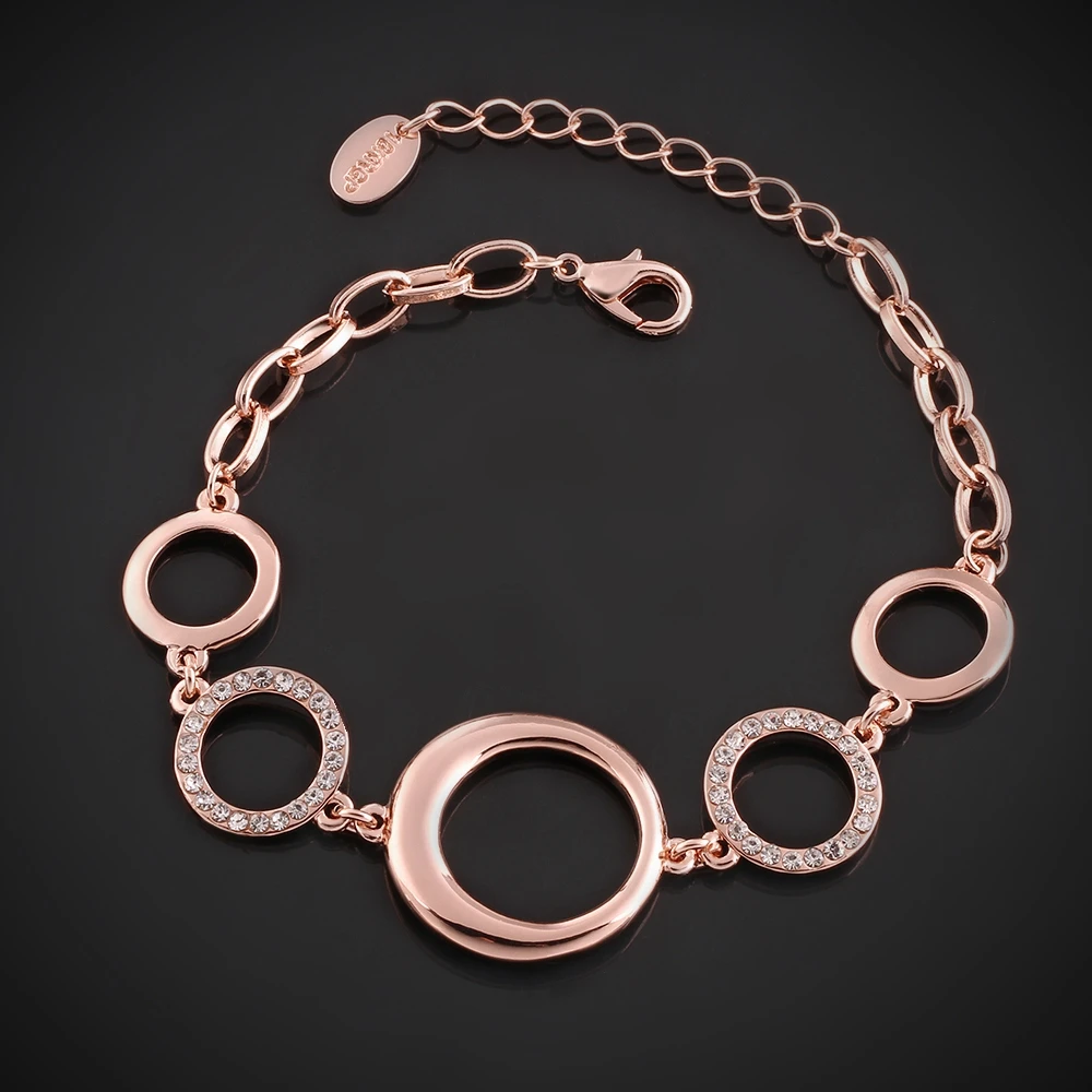 ALULU 2017 Преувеличены Круг Позолоченный Розового Золота Австрия Горный Хрусталь