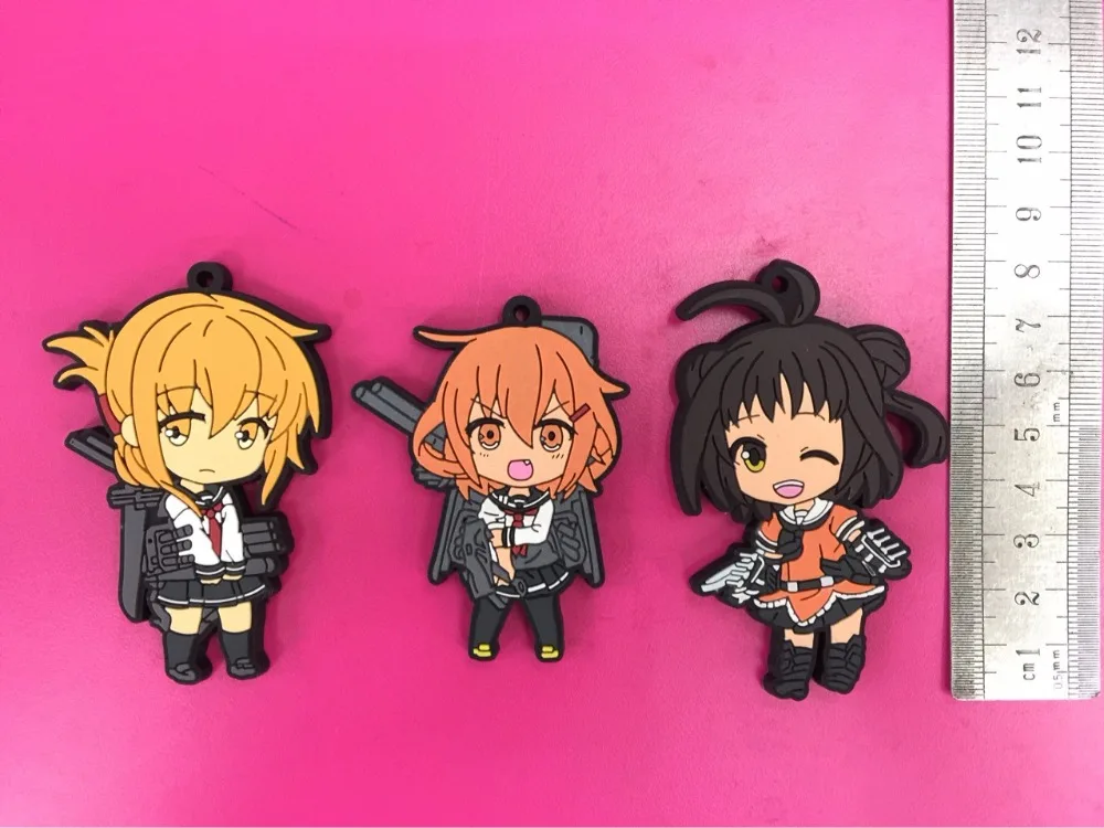 3 шт./лот Kantai Collection оригинальный японский аниме Рисунок резиновый силиконовый