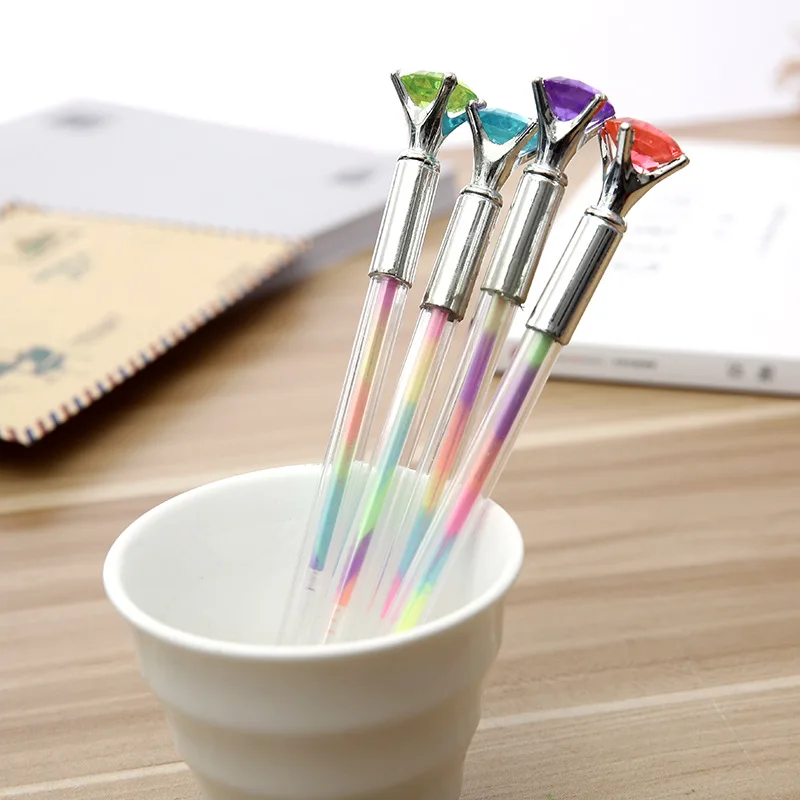 Creative 4 Color Bullet Highlighter Color Filled Water Chalk School Office Stationery Writing Smooth Blue Green Purple Pink Mix