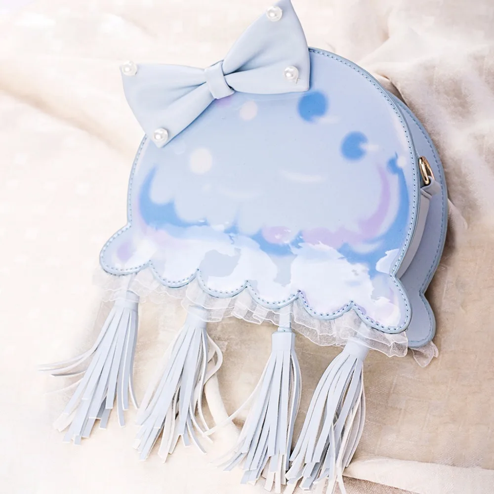 Kawaii для девочек косплей Желейная рыба милый большой бант кисточка дизайн Harajuku