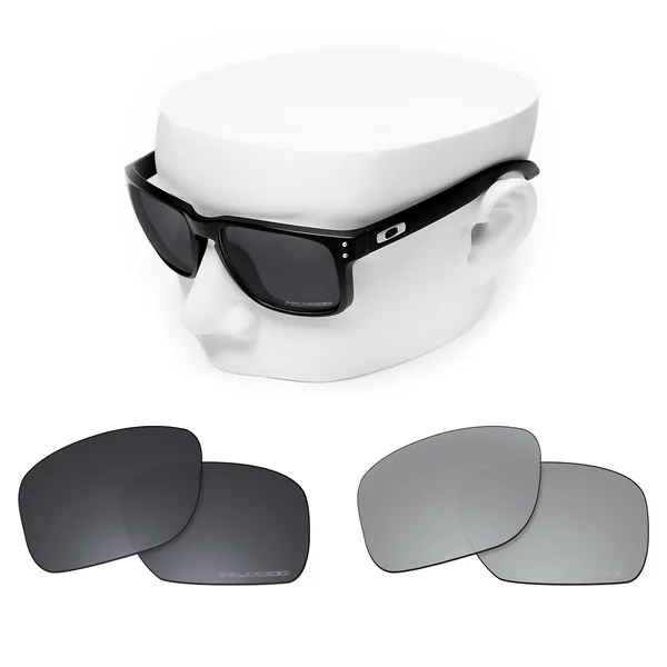 Black and Silver OOWLIT Анти-Царапины Сменные линзы для-солнцезащитные очки Oakley Holbrook OO9102 травления поляризованных солнцезащитных очков - Цвет линз: Black and Silver