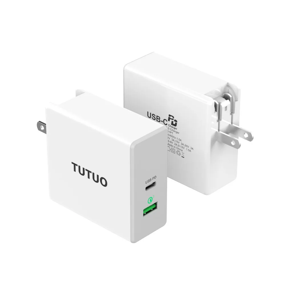 Сетевое зарядное устройство TUTUO 60 Вт USB C PD Quick Charge 3 0 быстрая зарядка для iPhone X 8 Plus