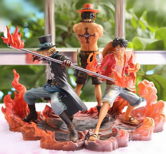 Аниме одна штука 15 см 3 шт./компл. Luffy & Ace Sabo brother ПВХ фигурка игрушки куклы|anime one