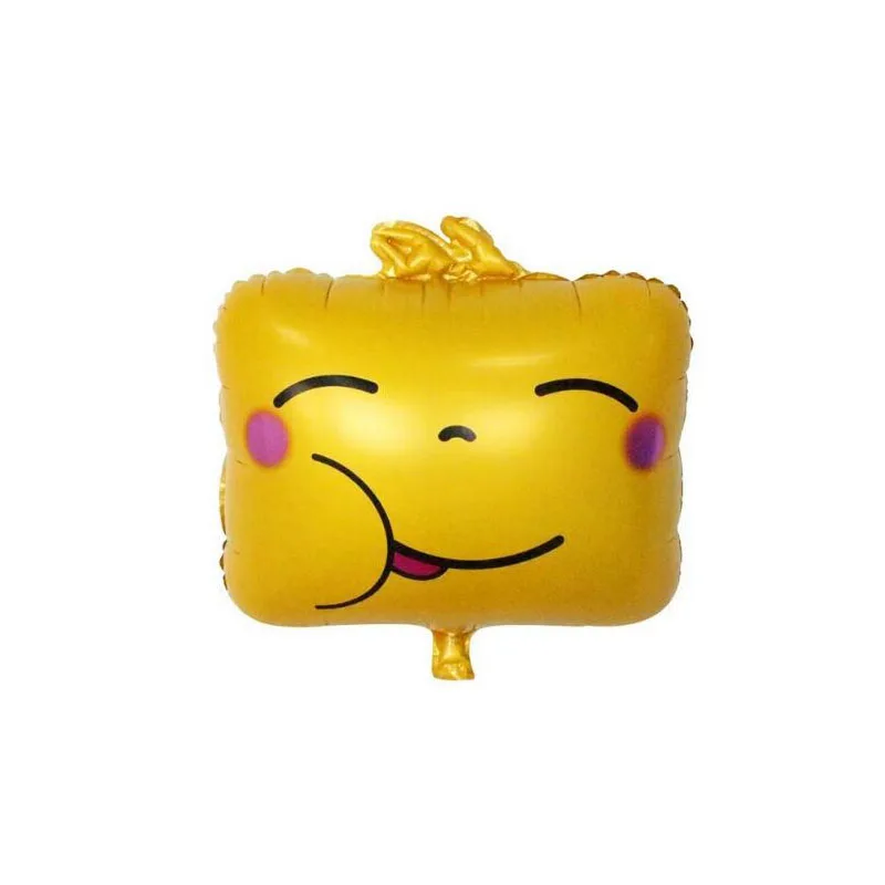 Huxiaomei 5pcs Cute Expression Smiling Faces Aluminum Foil Balloons Baby Shower Wedding Party Decoration Children's Toys Balloon |