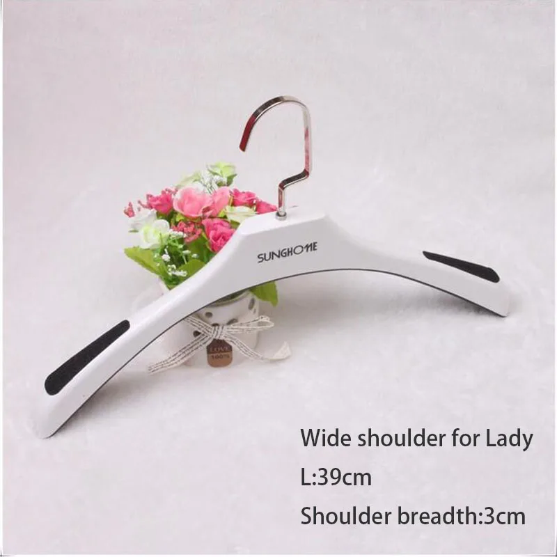 Роскошная широкая пластиковая вешалка для костюма леди одежды/брюк с квадратным