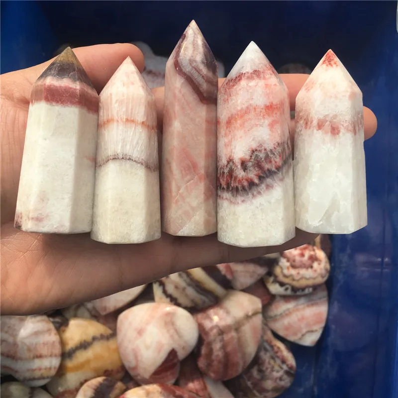 Special offer 5pcs energy stone natural red lines wand point healing crystals mineral obelisk for home&ampparty decoration | Дом и сад
