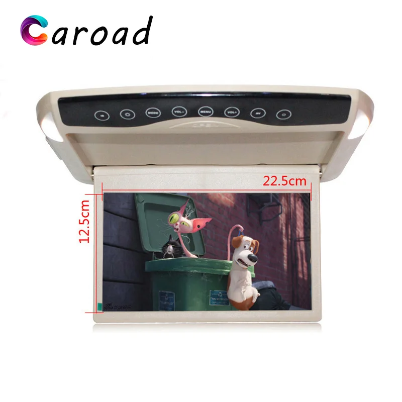Caroad 10 1 дюймовый 1024*600 автомобильный монитор крепление на крышу ЖК цветной