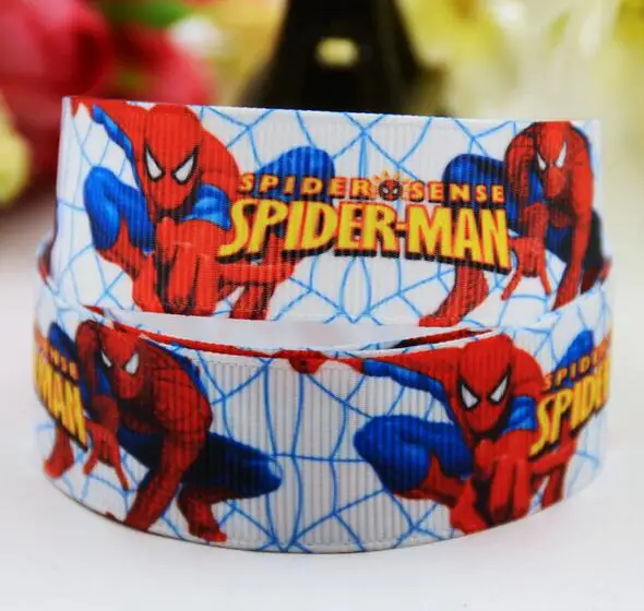 Атласная лента для вечеринки с принтом Человека паука 50 ярдов 9 мм|satin ribbon|printed