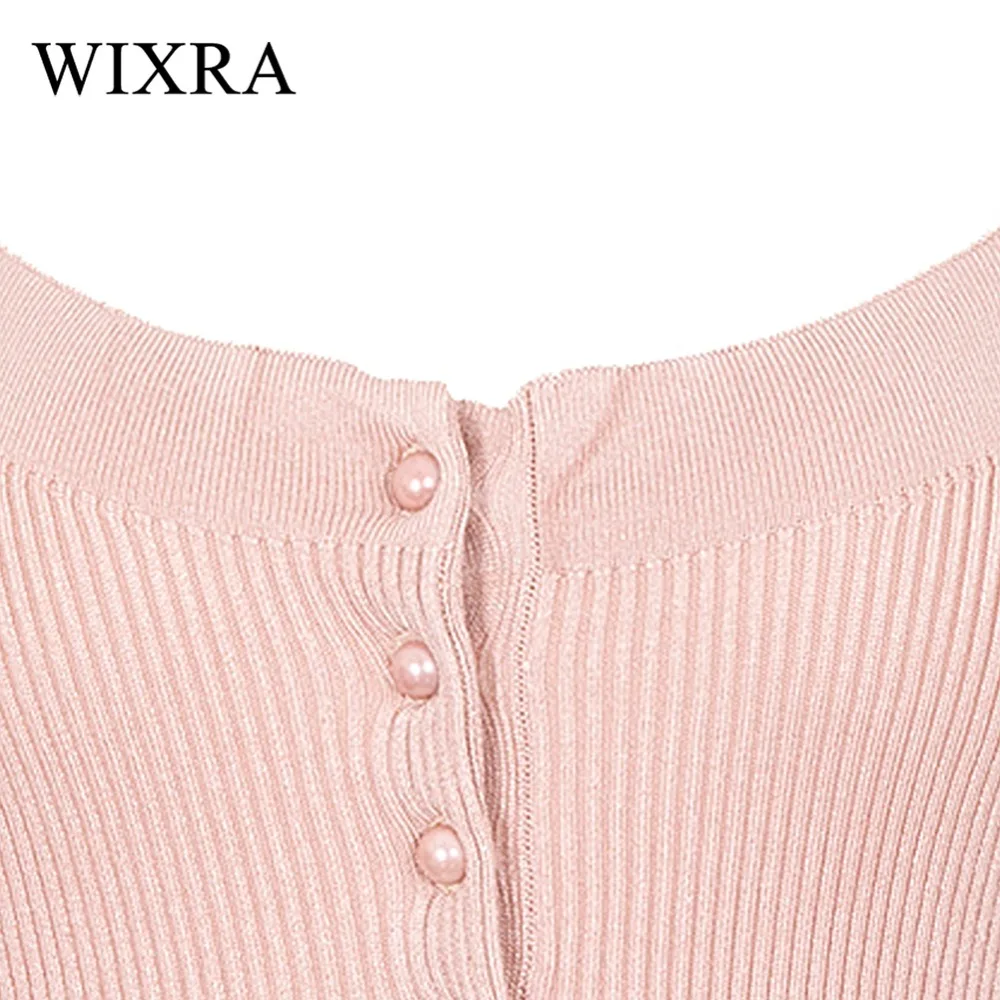 Женское Хлопковое трикотажное платье жилет Wixra однотонное теплое облегающее