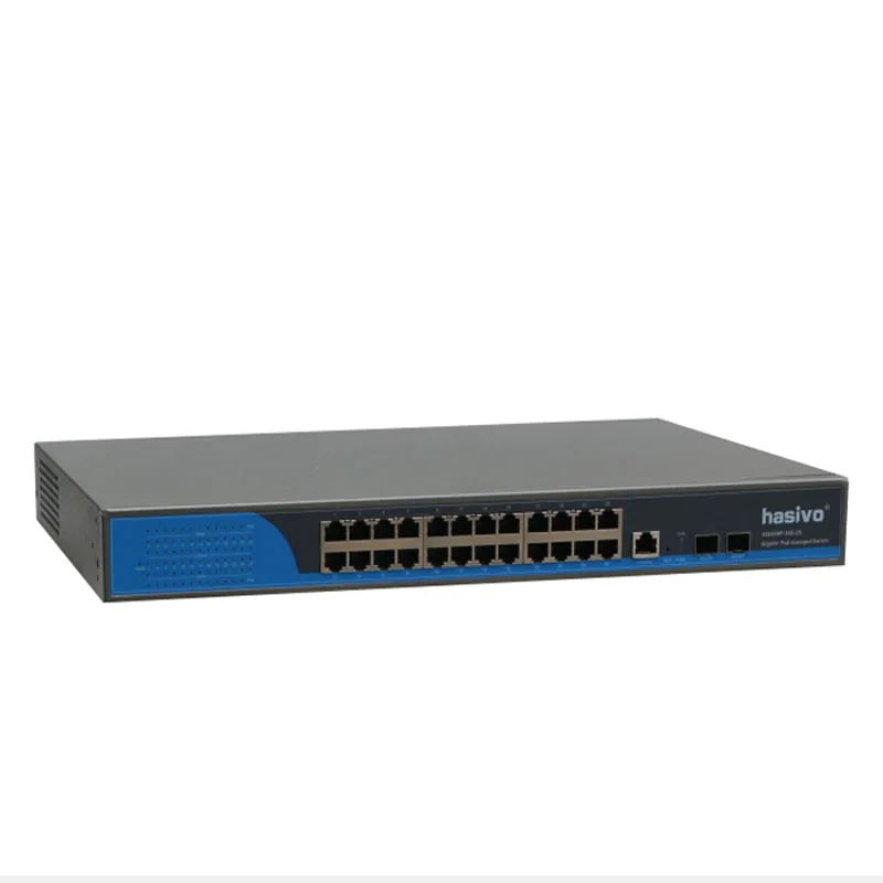 24 порта управляемый Poe Ethernet коммутатор 400 Вт с портами 10/100/1000 м Rj45 PoE 2 SFP