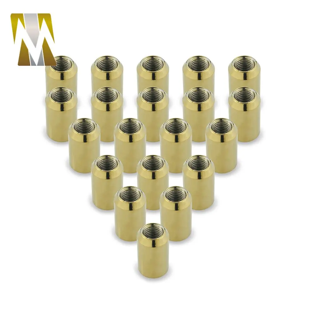 Gold M12x1.25 20 штук универсальные стальные колесные гайки гоночные железные запорные гайки M12 x 1,5 1,25 для Nissan Infiniti Subaru Suzuki - Название цвета: Gold M12x1.25