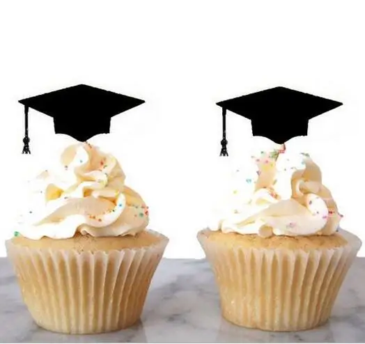 

60pcs 2017 Graduation cap toothpick flag glass pipette decorative food sign flag cake to sign for the reception