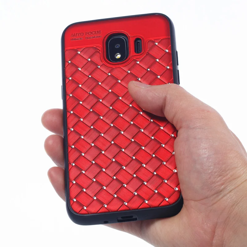 Luxury Women Rhinestone Woven Bling Phone Case Cover Coque Funda for Samsung Galaxy J8 2018 J2 Core Pro J5 J7 Prime ON 5 7 |