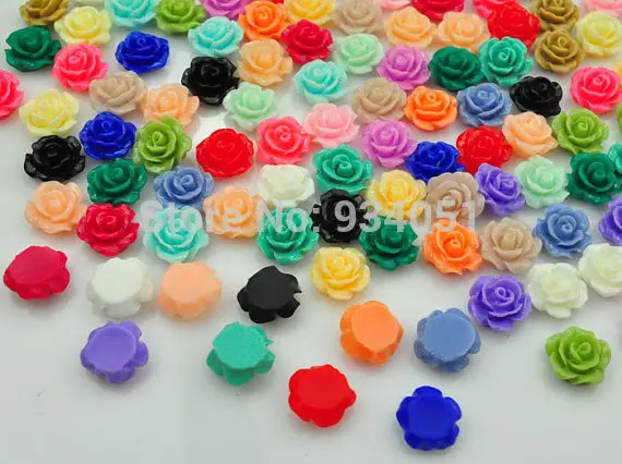 Набор из 100 штук разноцветные искусственные кабошоны искусственной розы чехол