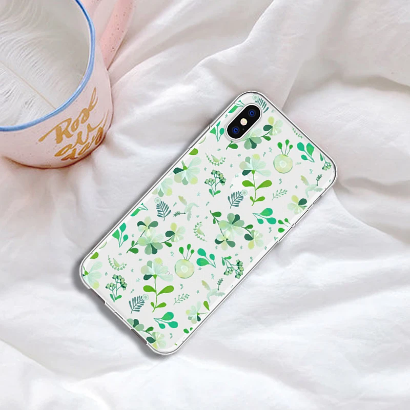 Симпатичный чехол для телефона с цветочным рисунком листом клевера iPhone 5 Женский