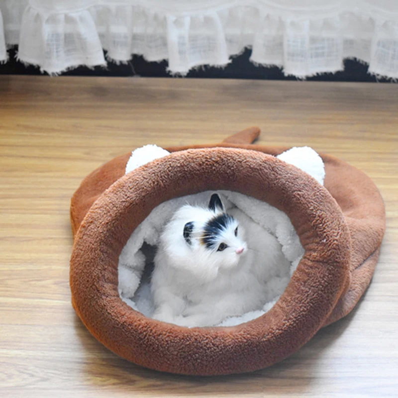 

New Pet Products Soft Warm Cat House Pet Cat Bed Mats Puppy Cushion Rabbit Bed Fleece Pet Sleeping Bags