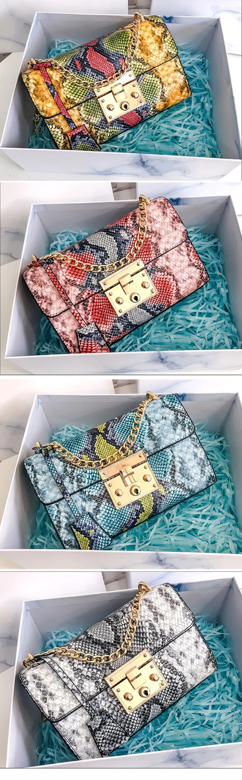 XMESSUN змея сумка Для женщин Мода сумка Малый Цепной Crossbody сумка из змеиной кожи Кроссбоди сумка F198