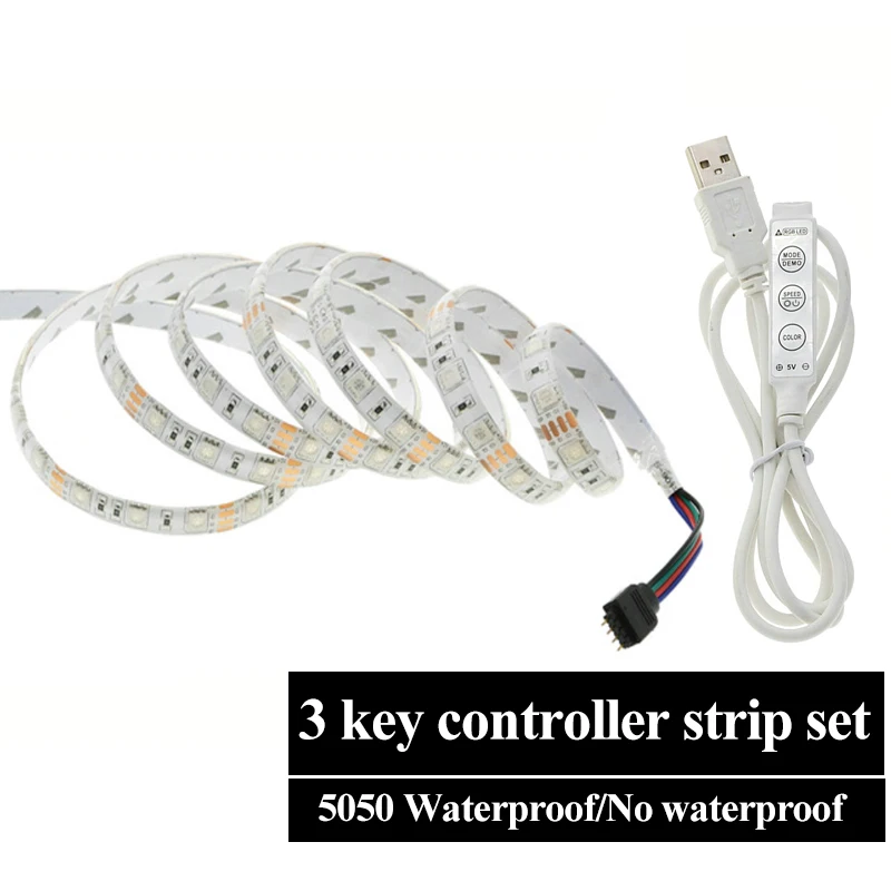 USB LED Strip DC5V 5050/2835 RGB Flexible LED Light DC5V RGB Color Changeable TV Background Lighting - Испускаемый цвет: C