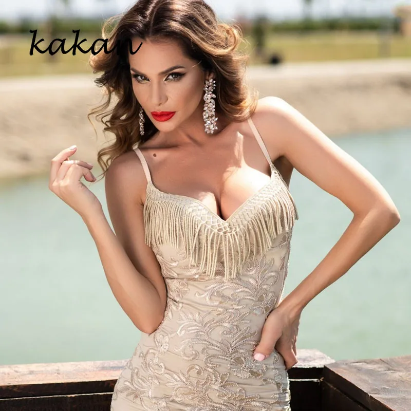 Платье Карандаш Kakan женское с глубоким вырезом без рукавов|Женские платья| |