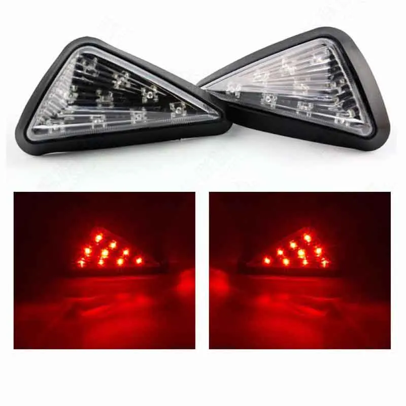 

Triangle Flush LED Motorcycle Turn Signals Blinkers Indicator Lights 1 Pair (Red)