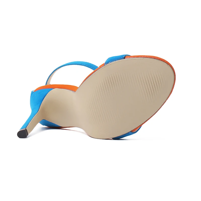 2017 женские разноцветные туфли с пряжкой на ремешке Лоскутные высоком каблуке