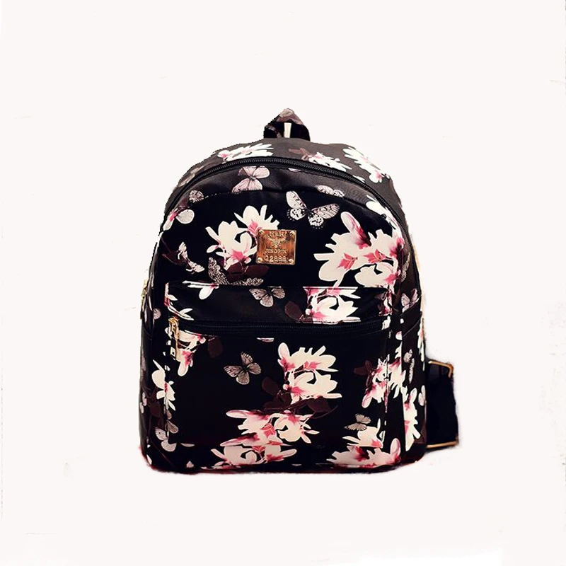 Мода 2017 г. Для женщин с цветочным принтом кожаный рюкзак Школьные сумки для