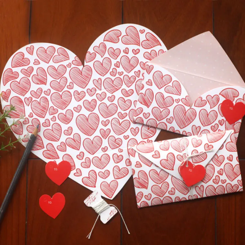 2 шт. в форме сердца конверт пригласительное сообщение открытка на Рождество день