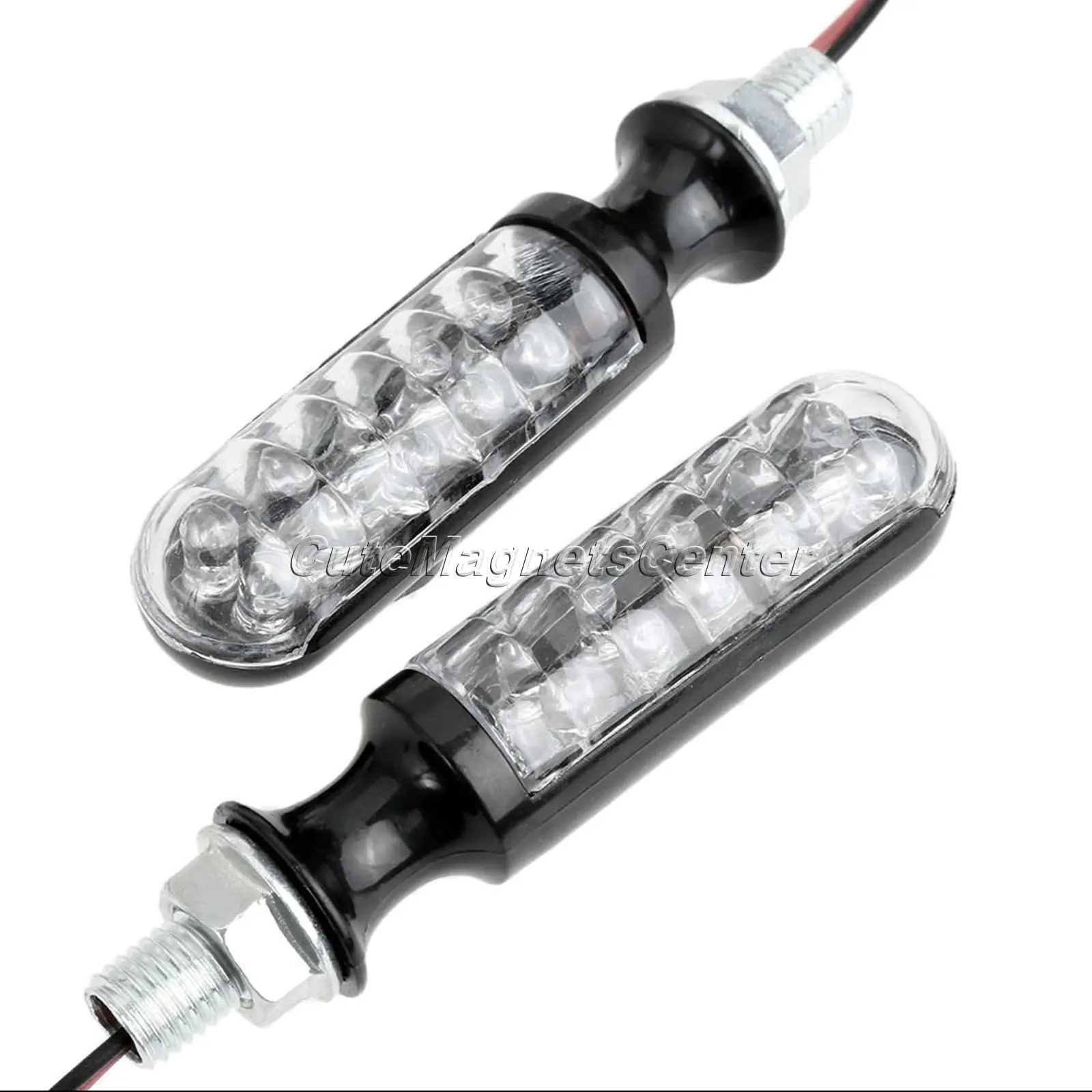 

2pcs Motorcycle Turn Signal Universal Motorcycle Black Indicator Blinker Motorbike Amber Light 12V Pit Dirt Bike Side Markers