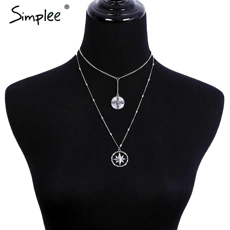 Simplee модные плетеные золотые ожерелья Блестящий металлический Шарм ювелирные