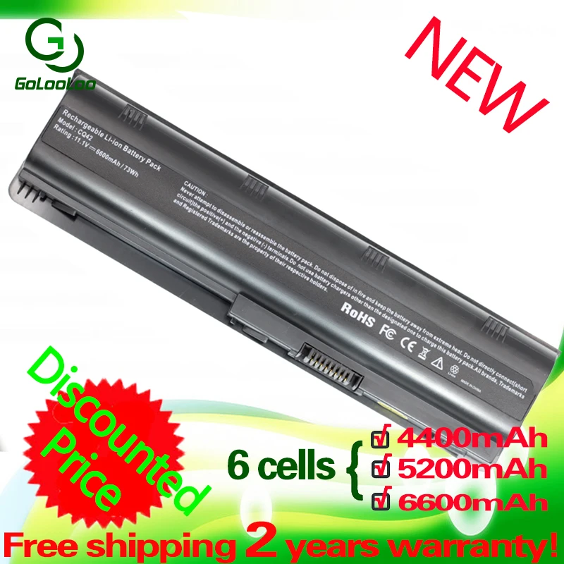Golooloo Батарея для hp MU06 MU06XL NBP6A174 NBP6A174B1 HSTNN-UB0W G7 для Compaq CQ62-a CQ62-200 CQ62-300 CQ62 серии в течение длительного времени