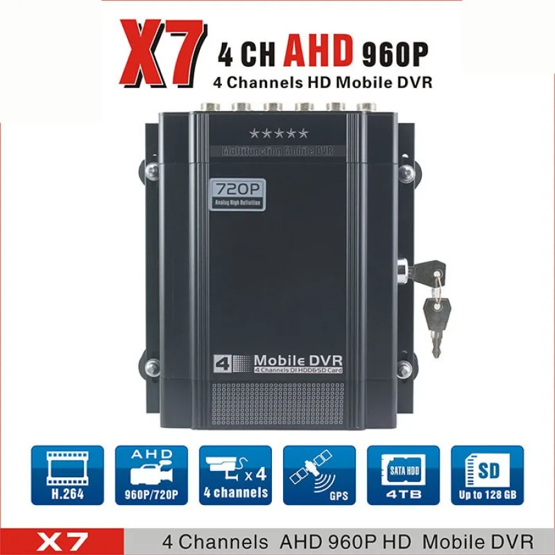 4CH H264 AHD мобильный автомобильный видеорегистратор с 2 5-дюймовым TFT LCD и HDD USB SD карта