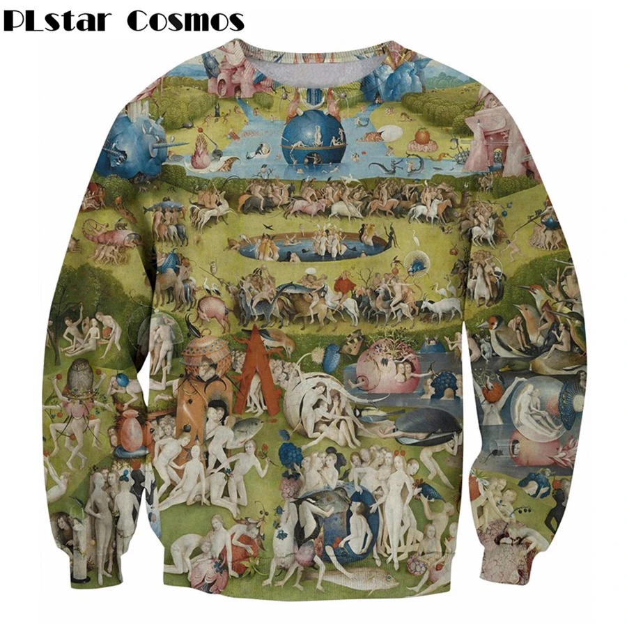 PLstar Cosmos садовая Толстовка EUR religion Art Painting Print 3-D Толстовка для мужчин женская верхняя одежда с длинными рукавами пуловеры с круглым вырезом