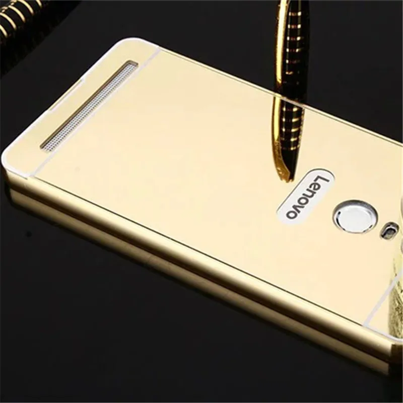 Футляр для Lenovo K5 Note Case Luxury Plating Mirror Aluminum Metal Frame + PC Back Cover Phone Bag on.
