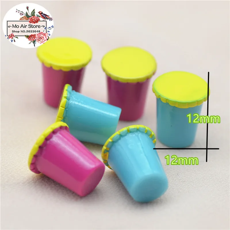 

10PCS 3D jam pot Resin Cabochon miniature food Art Supply Decoration Charm Craft DIY 12x12mm