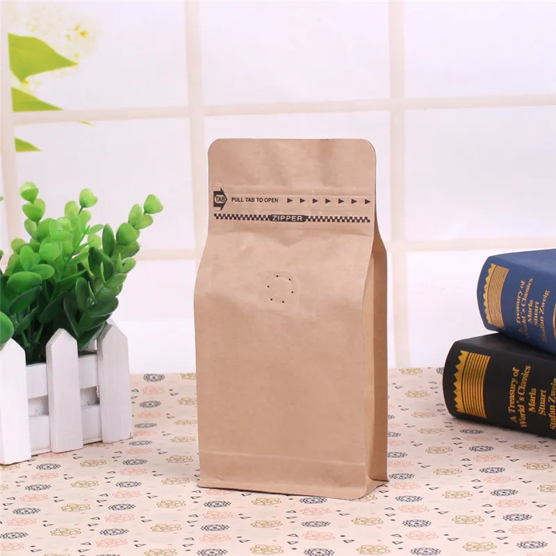 brown kraft 20 шт 1/4 фунт ламинирование Композитный алюминий фольги пакет с застёжкой кофе мешок с клапаном многоразовые повторно Запечатанные пищевые упаковочные пакеты - Цвет: brown kraft