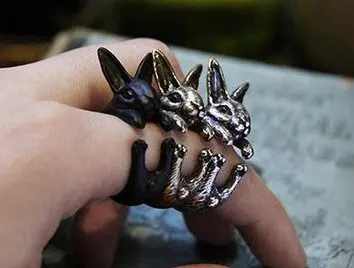 Минимальный 1 шт. кольцо с зайчиком кролика полированной Банни Тапочки кроликом