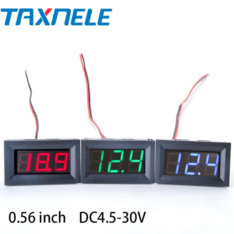 2 провода 0 56 дюймовый цифровой дисплей Вольтметр DC4.5 30V светодиодный тестер