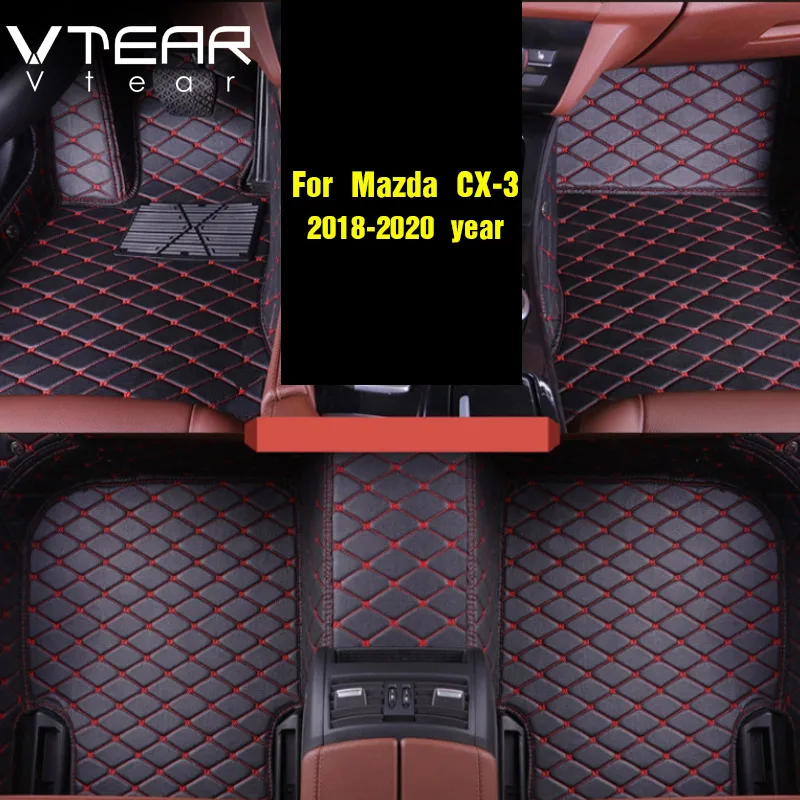 Vtear для Mazda CX-3 CX3 кожаные Коврики Ковры Интерьер коврик водонепроницаемые аксессуары в виде ковриков продукция автостайлинг