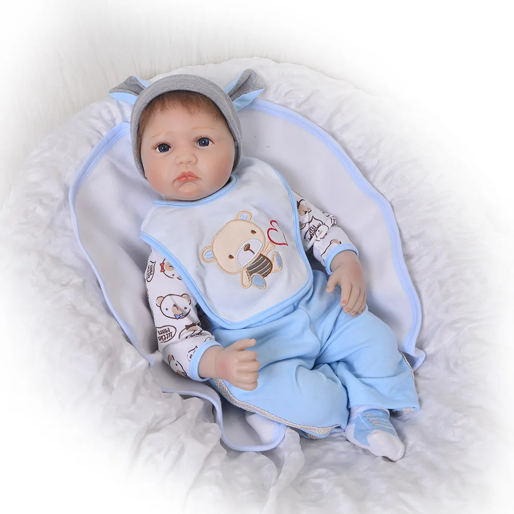 Silicone Newborn Babies Doll with Cloth Body 22 Inch Baby Toy For Kids Reborn Toys Playmate Bebe Handmade |