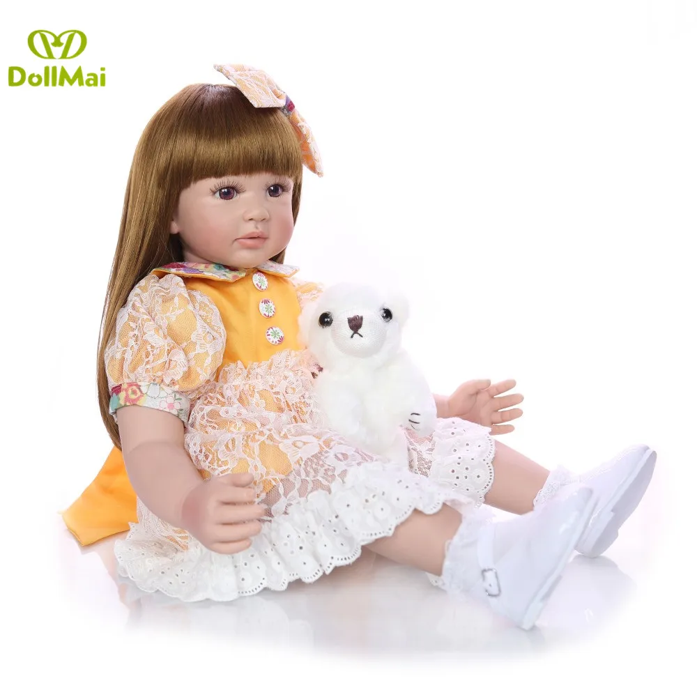 

NPK Boneca Reborn 23inch Soft Silicone Vinyl Doll 60cm Soft Silicone Reborn Baby Doll Newborn Lifelike Bebes Reborn lol Dolls