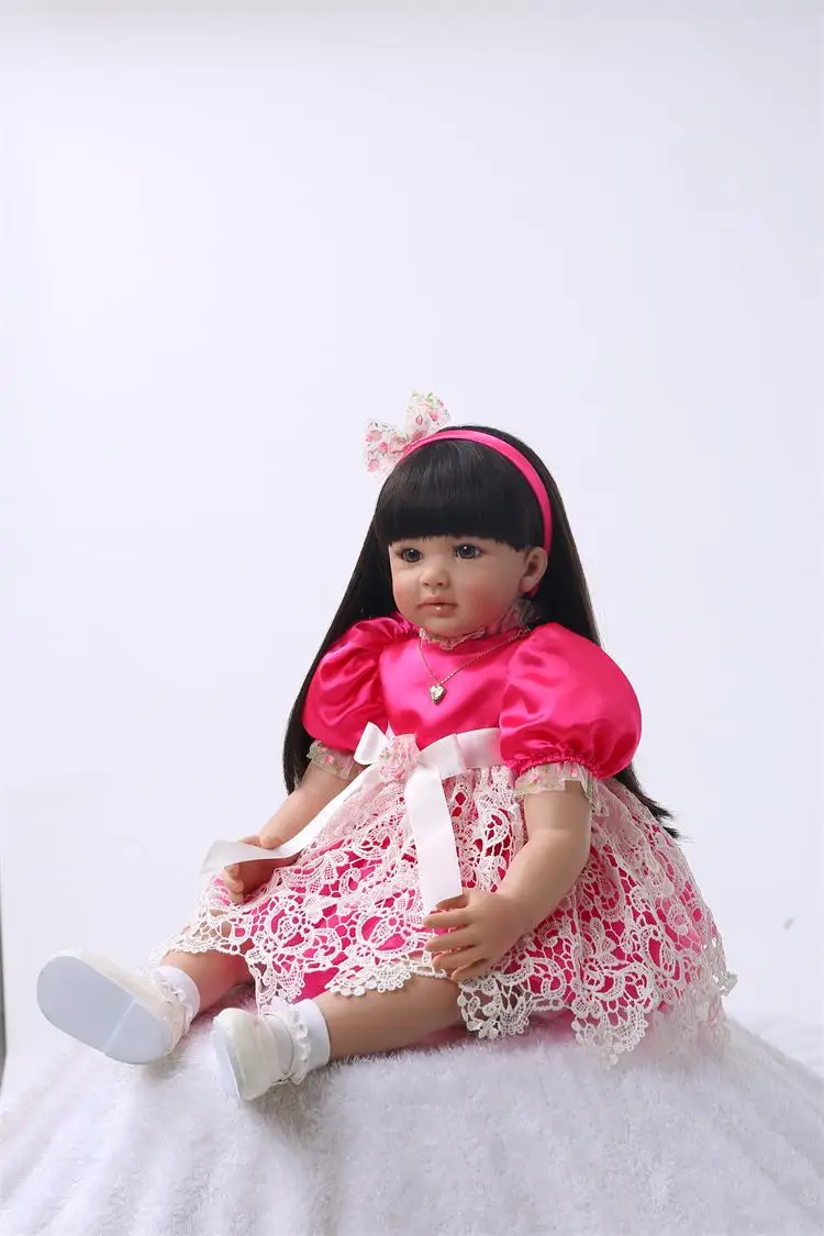 

DollMai Exquisite Baby Reborn Toddler Soft Silicone Vinyl Doll 24" Princess Girl Bebe reborn Birthday Gift Play House Toy