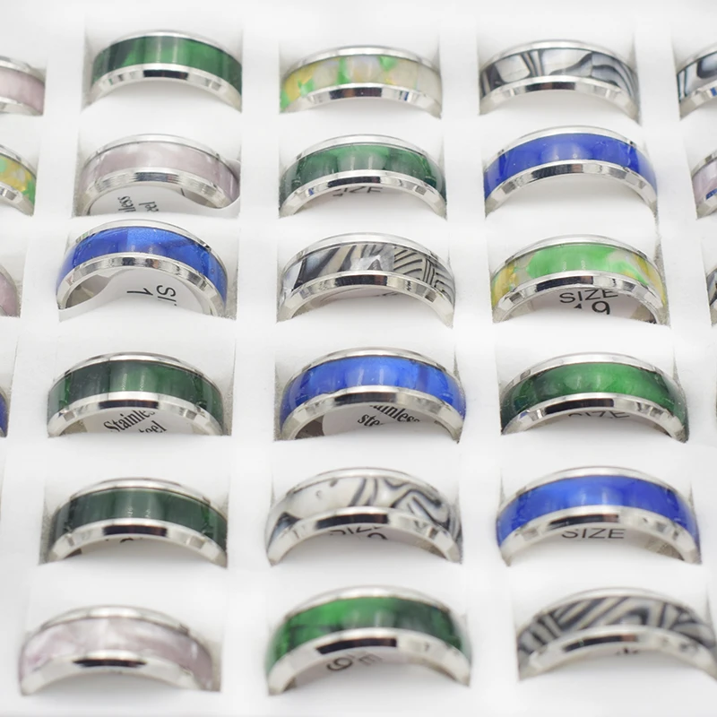 

EKUSTYEE 20 Pieces/lot Stainless Steel Finger Rings Wholesale Top Quality Bohemian Vintage Couple Rings Women Accessories