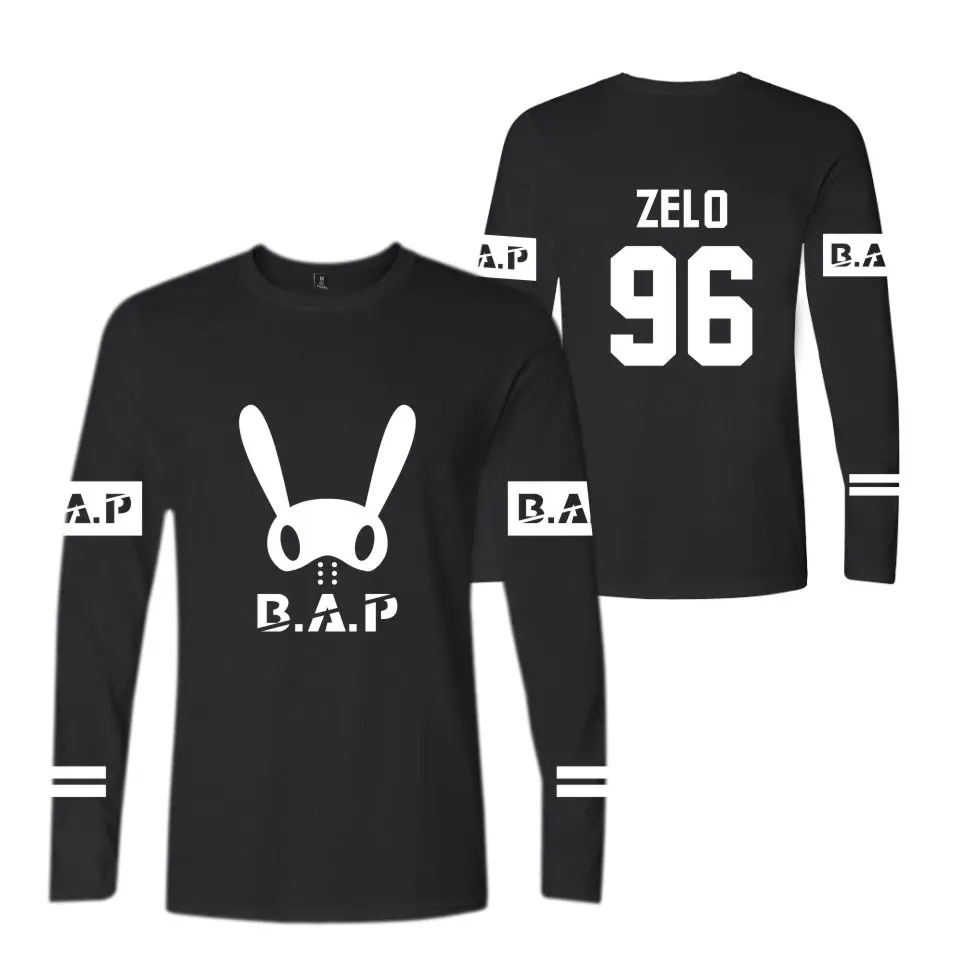 B.A.P популярные группы Kpop подходящие женские/мужские летние футболки с длинным
