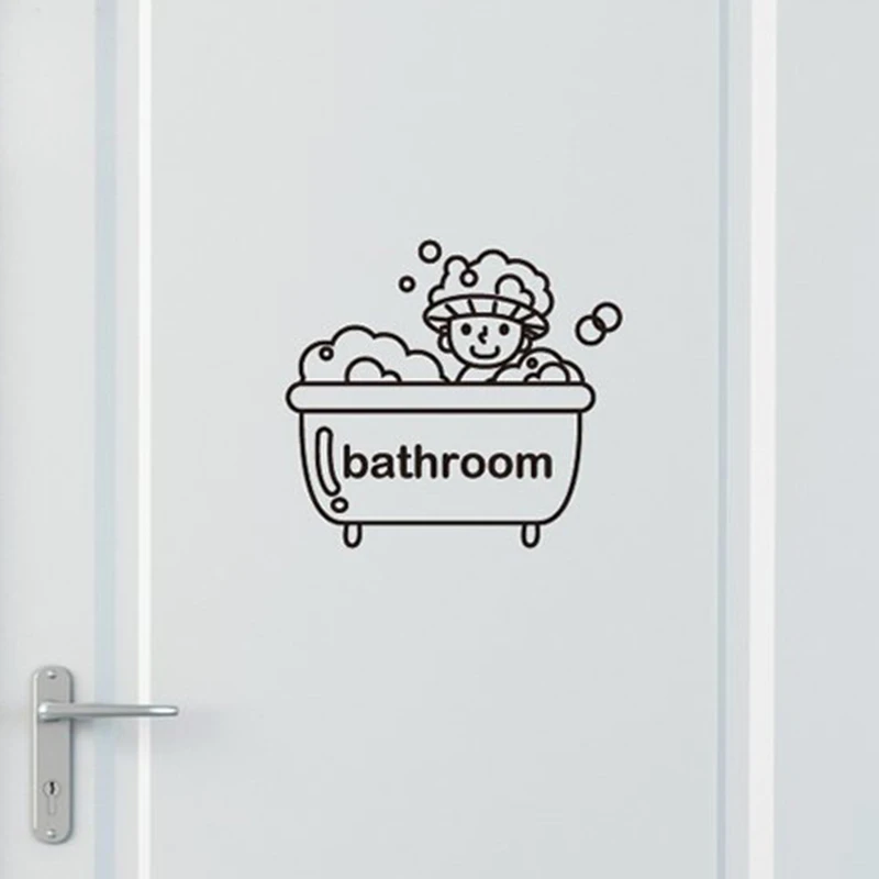 Bathroom Wall Sticker Cute Baby Shower PVC Toilet Stickers Window Home Decoration Waterproof Vinyl Decals Poster Decor | Дом и сад