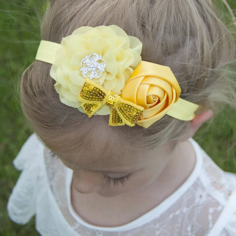 20 шт. изношенный шифон цветы розы бутон Шикарный цветок повязка на голову фото